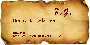 Horovitz Gábor névjegykártya